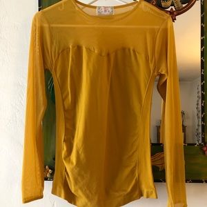 DONATED Semi-sheer F&F Yellow Long Sleeved Top